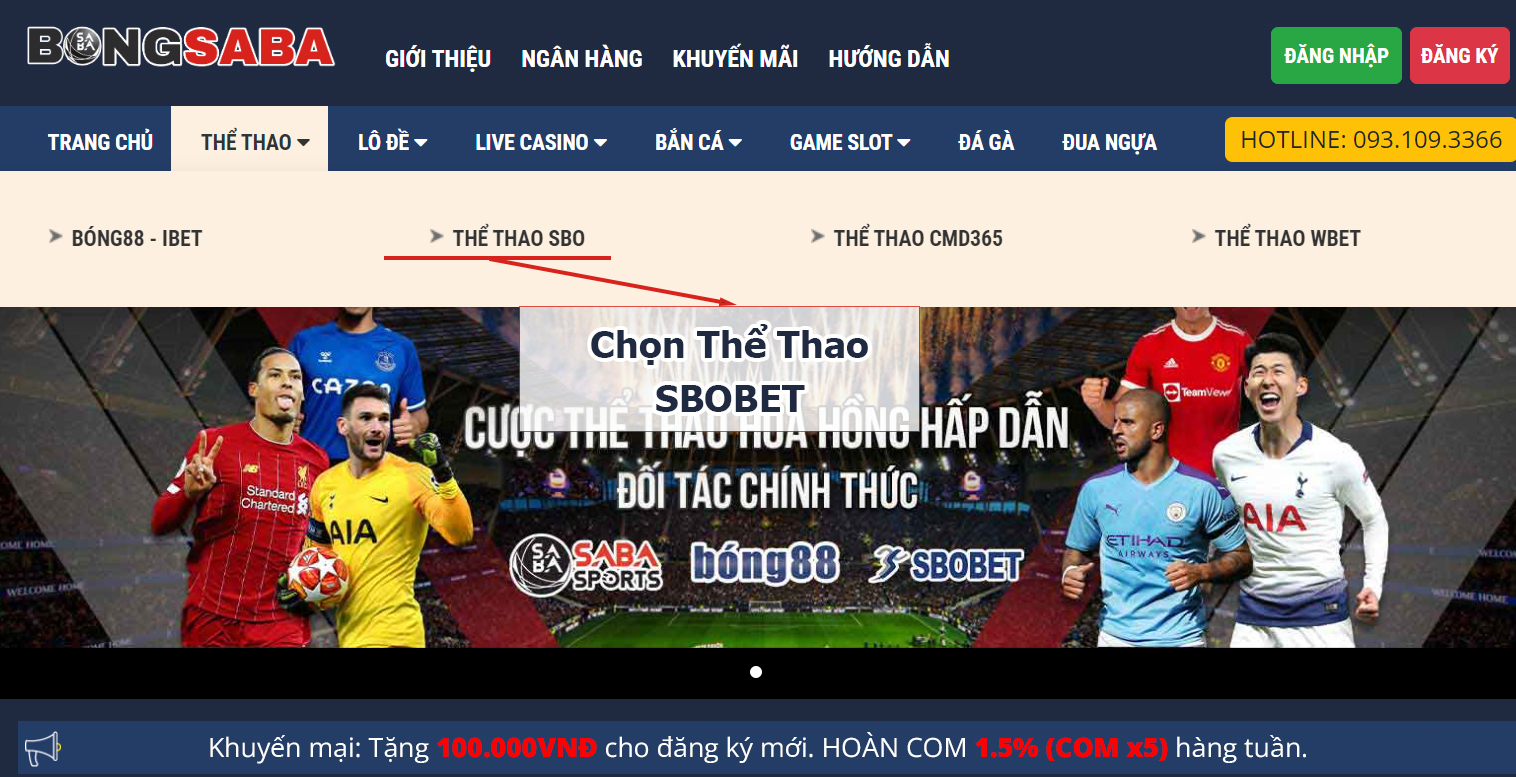 Đăng nhập cá cược Sbobet