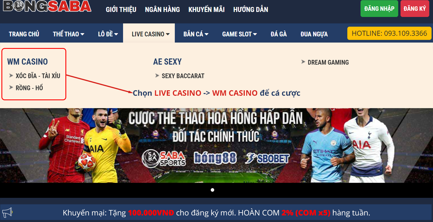 Hướng dẫn tham gia cá cược sòng bạc WM CASINO