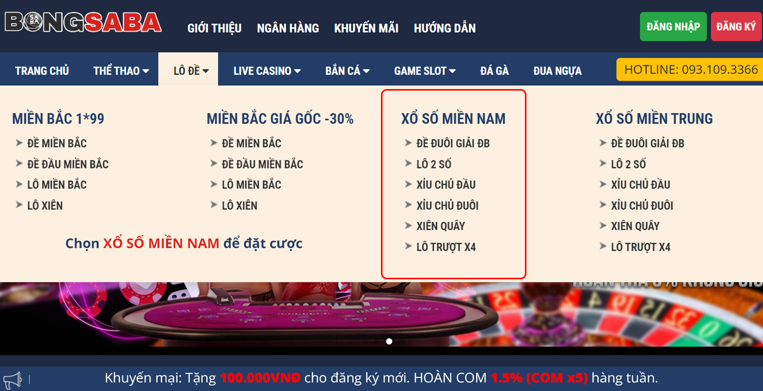 Đăng nhập cá cược lô đề miền Nam